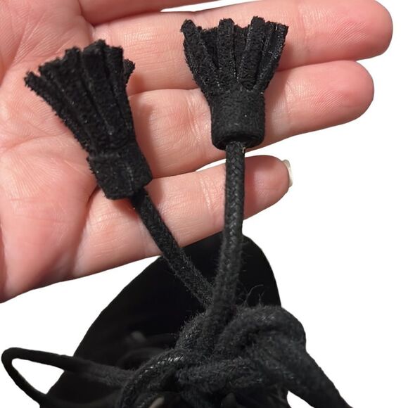 Madden Girl Wedge Bootie Woman’s 10 DALLYY Black Micro Suede Lace Up Round Toe - Picture 10 of 11